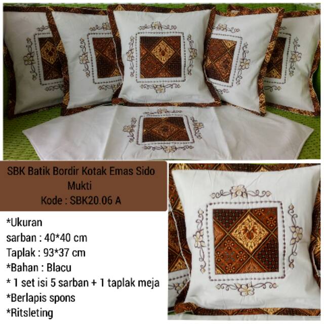 Sarung Bantal Kursi Kotak Emas sidomukti