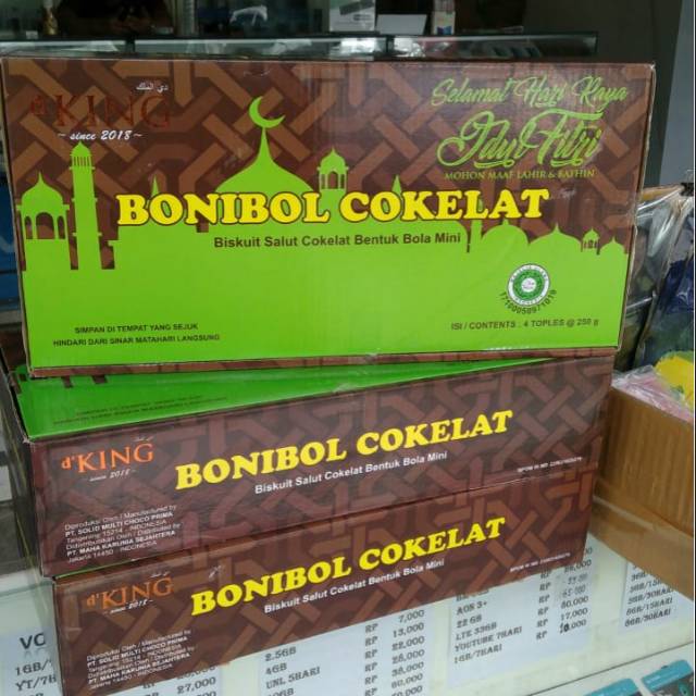 Bonibol Cokelat Isi biskuit atau kacang almond Makassar Gratis ongkir