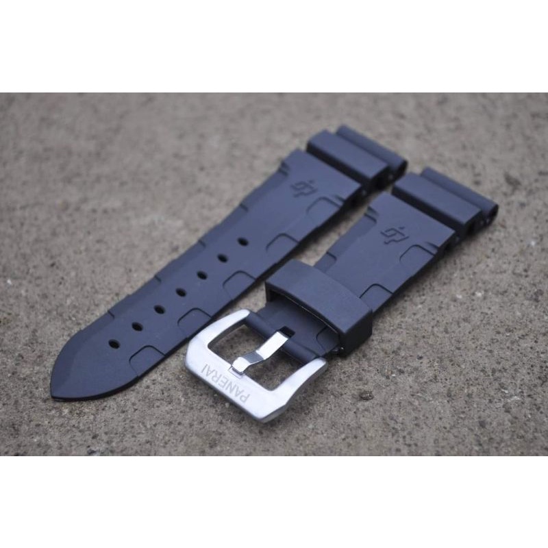 SATRAP TALI JAM TANGAN PANERAI ACCORDION 24MM RUBBER PANERAI 24MM WATCH BEND PREMIUM HITAM TERLARIS