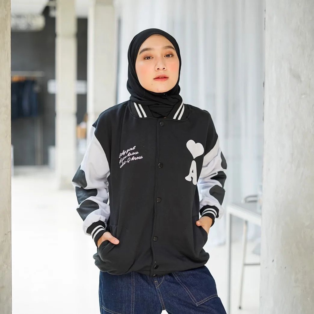 MW- Jaket Baseball Base Ball A LOVE Wanita/Pria