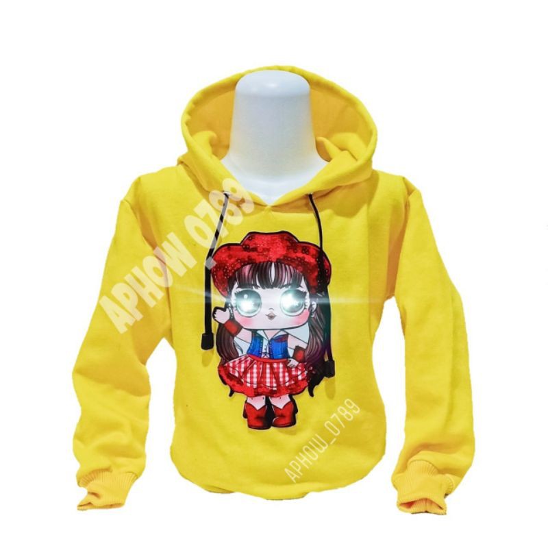 Jaket sweater Hoodie karakter anak perempuan LED LOL | USIA 2-10THN