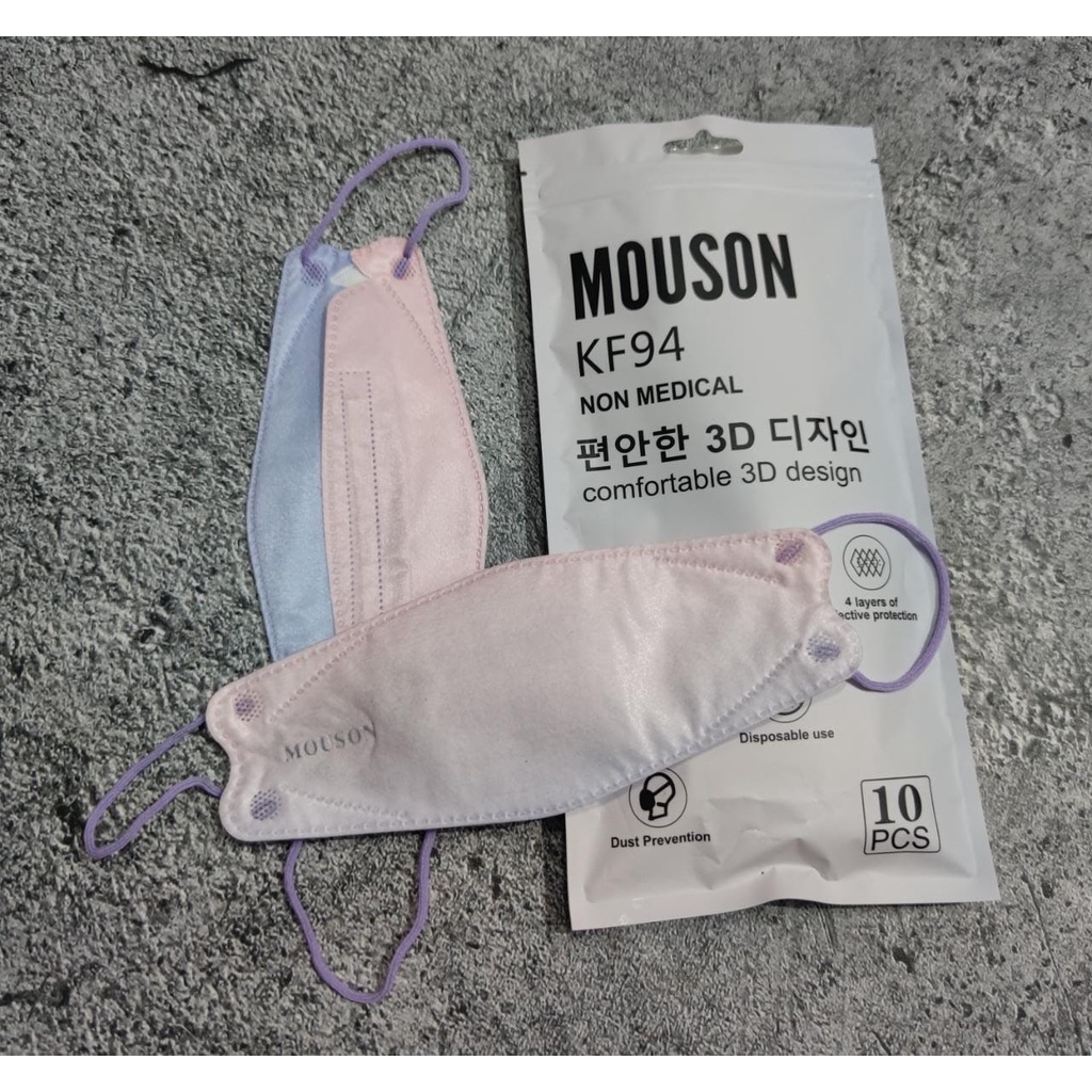 MASKER KF94 MOUSON ISI 10PC Masker KF 94 4ply Masker 4D EVO isi 10pcs-KF94 MSN UNGU