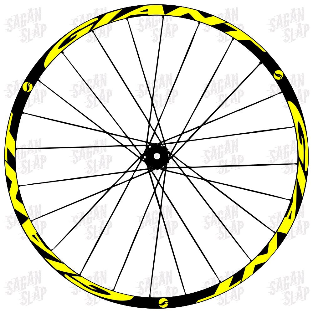 Sticker rims GIANT kuning Lebar Stiker 2cm Decal rim mtb downhill roadbike 26 27.5 29 700c