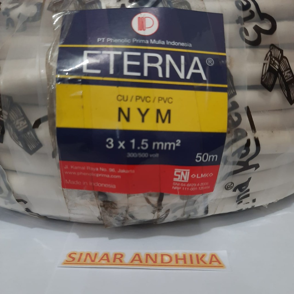 KABEL ETERNA NYM 3 X 1.5 MM PERMETER KAWAT TEMBAGA ISI 3