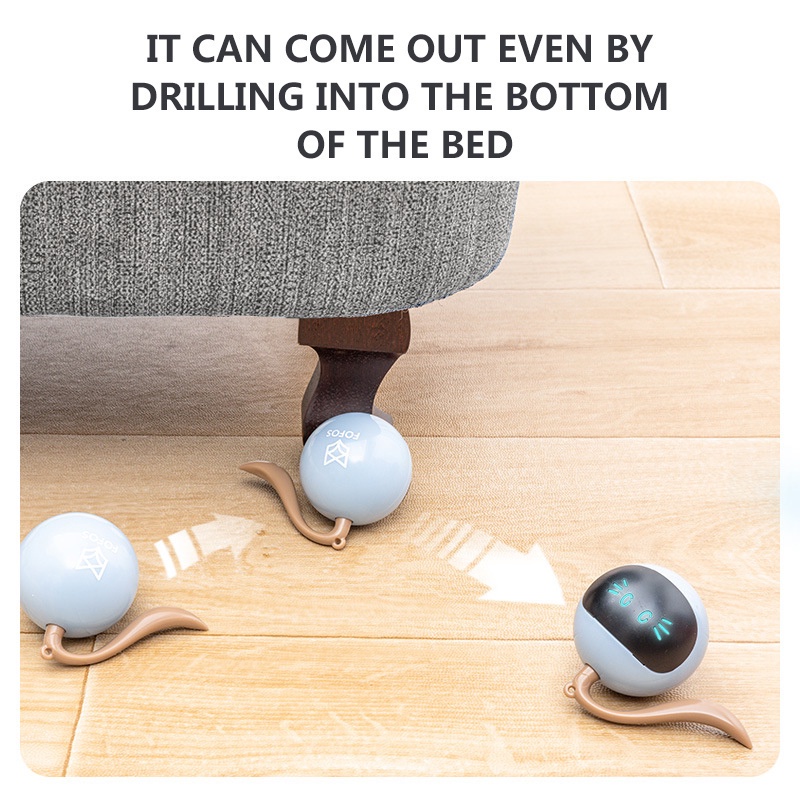 Smart Interactive Cat Toy 360 Degree Self Rotating Ball, USB Rechargeable Pet Toy