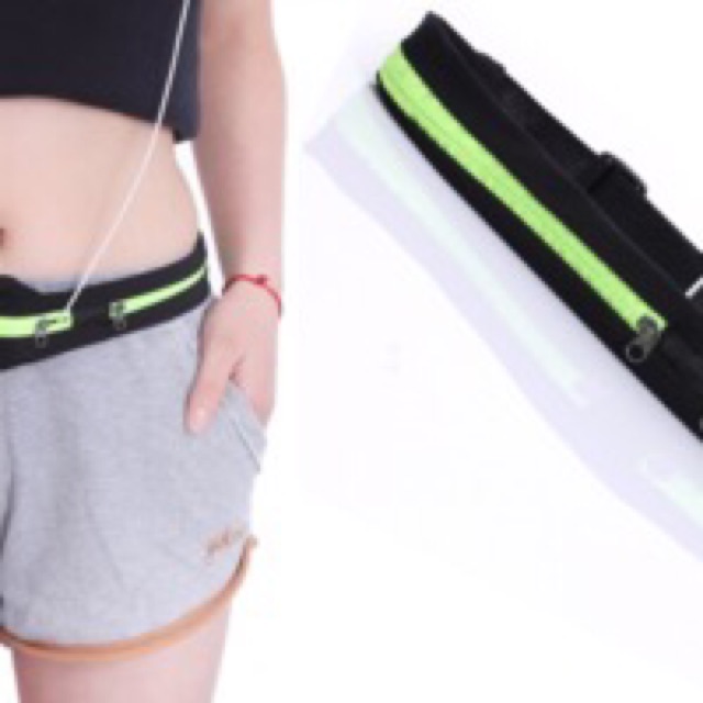 Double Pocket Running Belt Tas Pinggang Jogging Lari