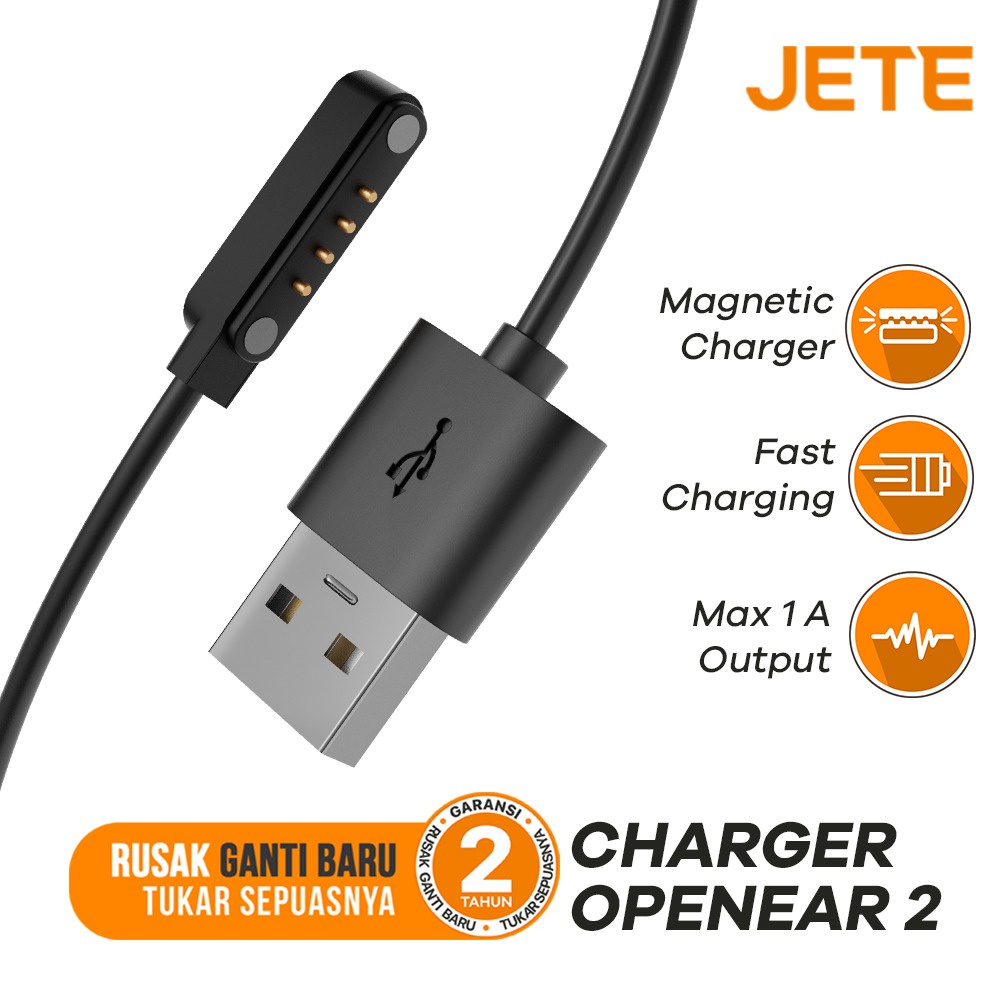 JETE Magnetic Charger Open Ear 2 - Original - Garansi 2 Tahun