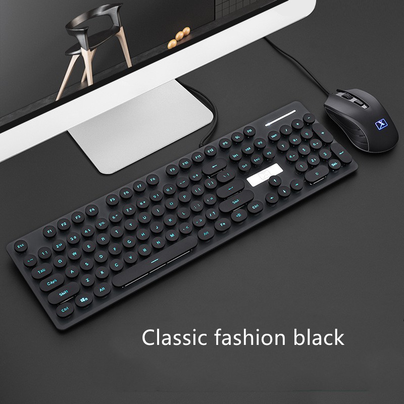 Xinmeng N518 wired steampunk retro keyboard and mouse set gaming keyboard and mouse set