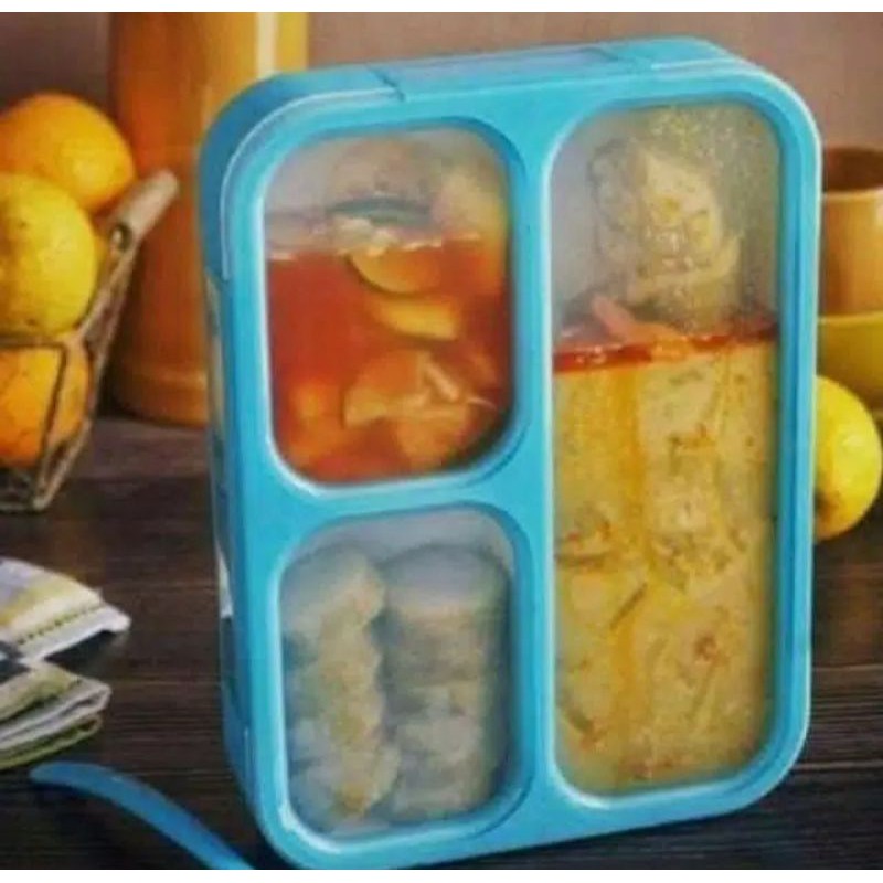 Tempat Makan Anti Tumpah 3 Sekat Bento