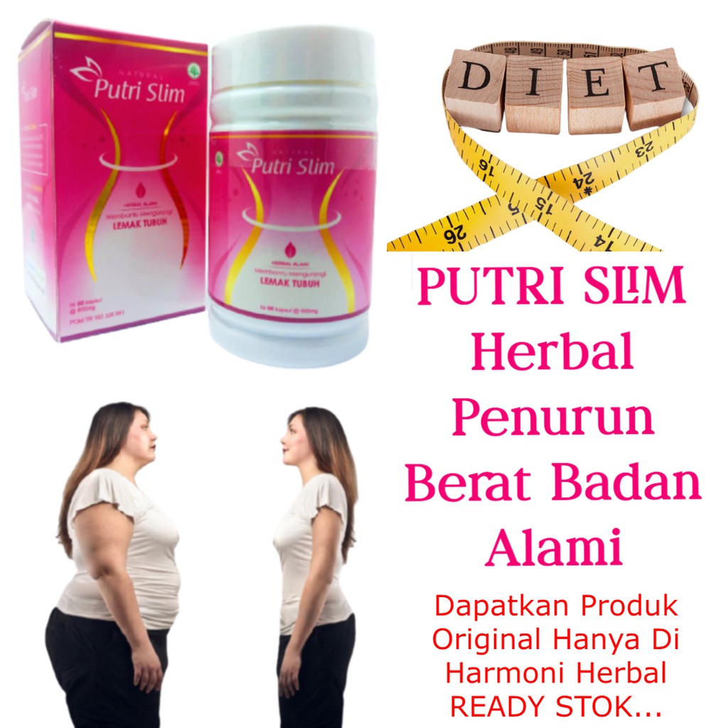 Kapsul Pelangsing Putri Slim 60 Kapsul | Putri Slim Herbal Alami