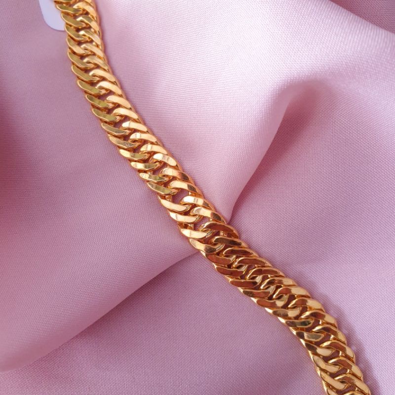 Gelang tangan dewasa sisik naga polos emas asli kadar 300, perhiasan emas asli, gelang emas asli, ge