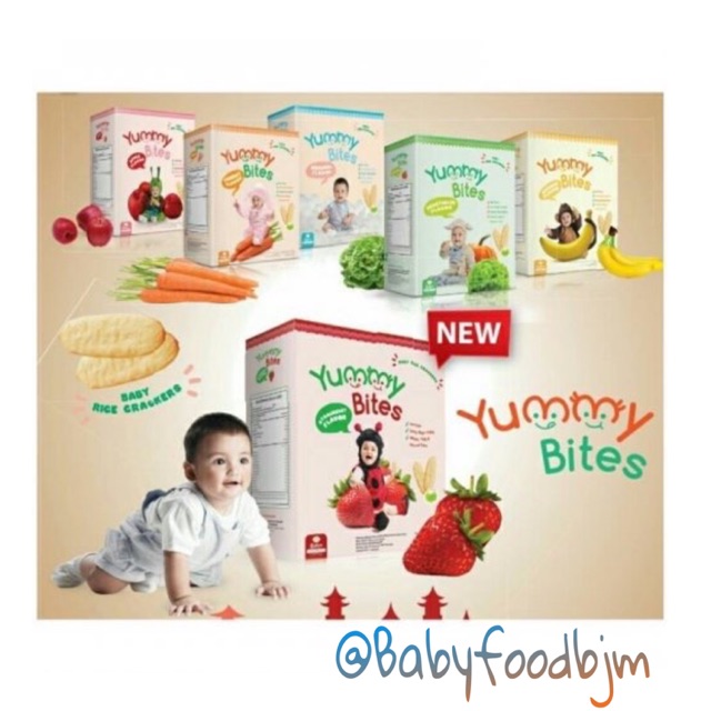 Yummy Bite babyrice cracker 50 gram ukuran besaer 24 keping