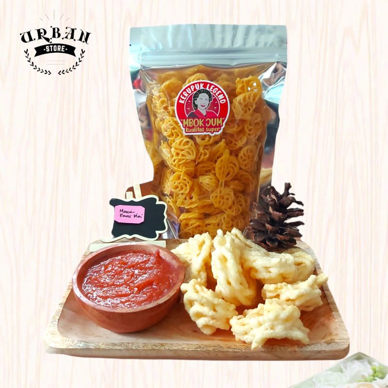 

Kerupuk Mentah Bunga Mawar Emas Mini - Krupuk Mentah