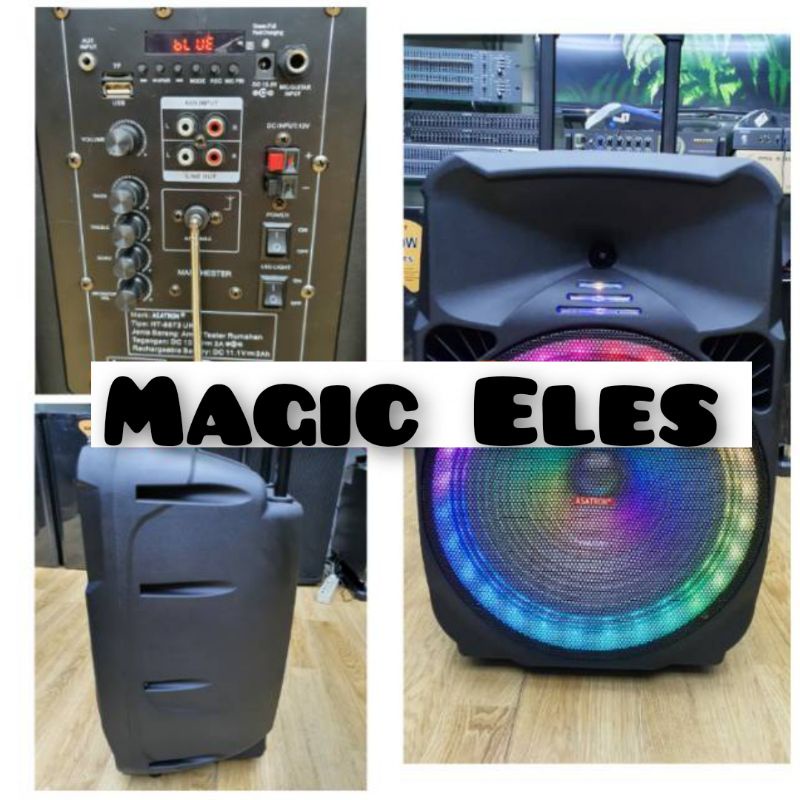 Speaker 15inch ASATRON MANCHESTER 2MIC wireless BARU Speaker Bluetooth