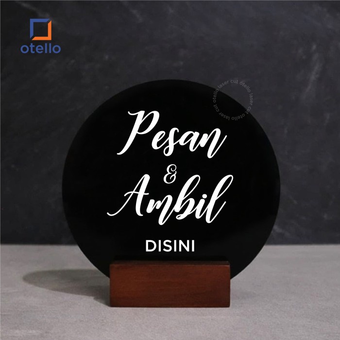 Pesan &amp; Ambil Disini Table Sign Akrilik Signage Meja Papan Standing