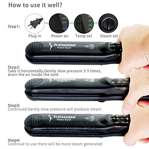 Catokan Pelurus Rambut Steam Profesional Steam Flat Iron Steam Straighteners for Hair