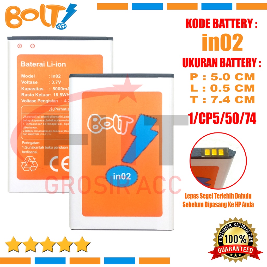 Baterai Battery Double Power BOLT Aquila Slim Ultra LTE in02 BL1 IN02
