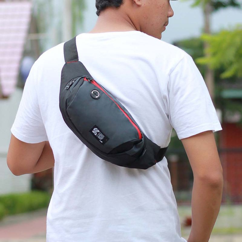 Tas Salempang Pria Waistbag Slingbag Premium Garansi Original