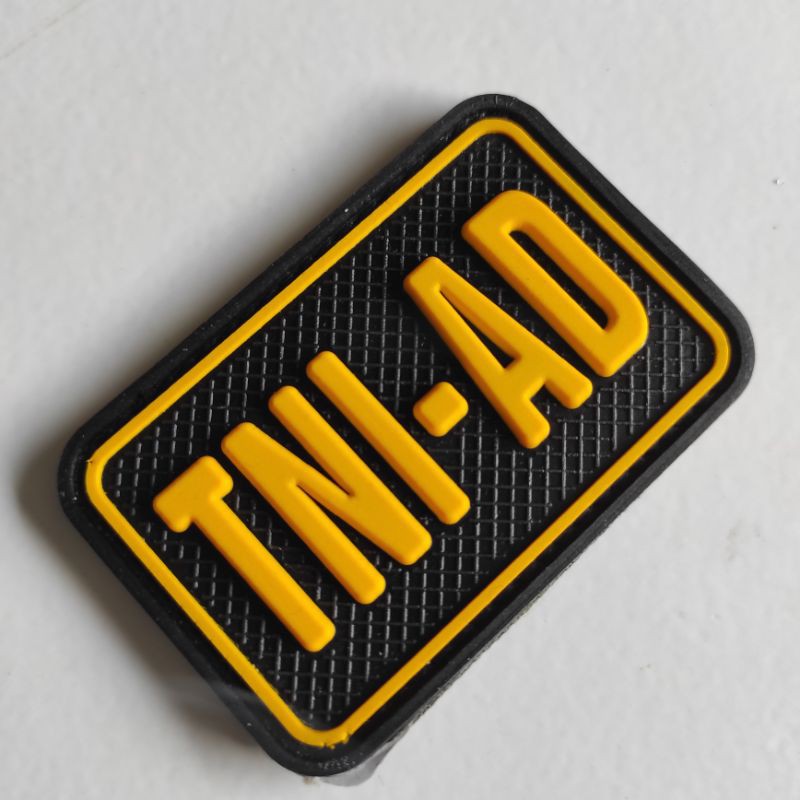 PATCH RUBBER TULISAN TNI-AD/TEMPELAN EMBLEM KARET VELCRO