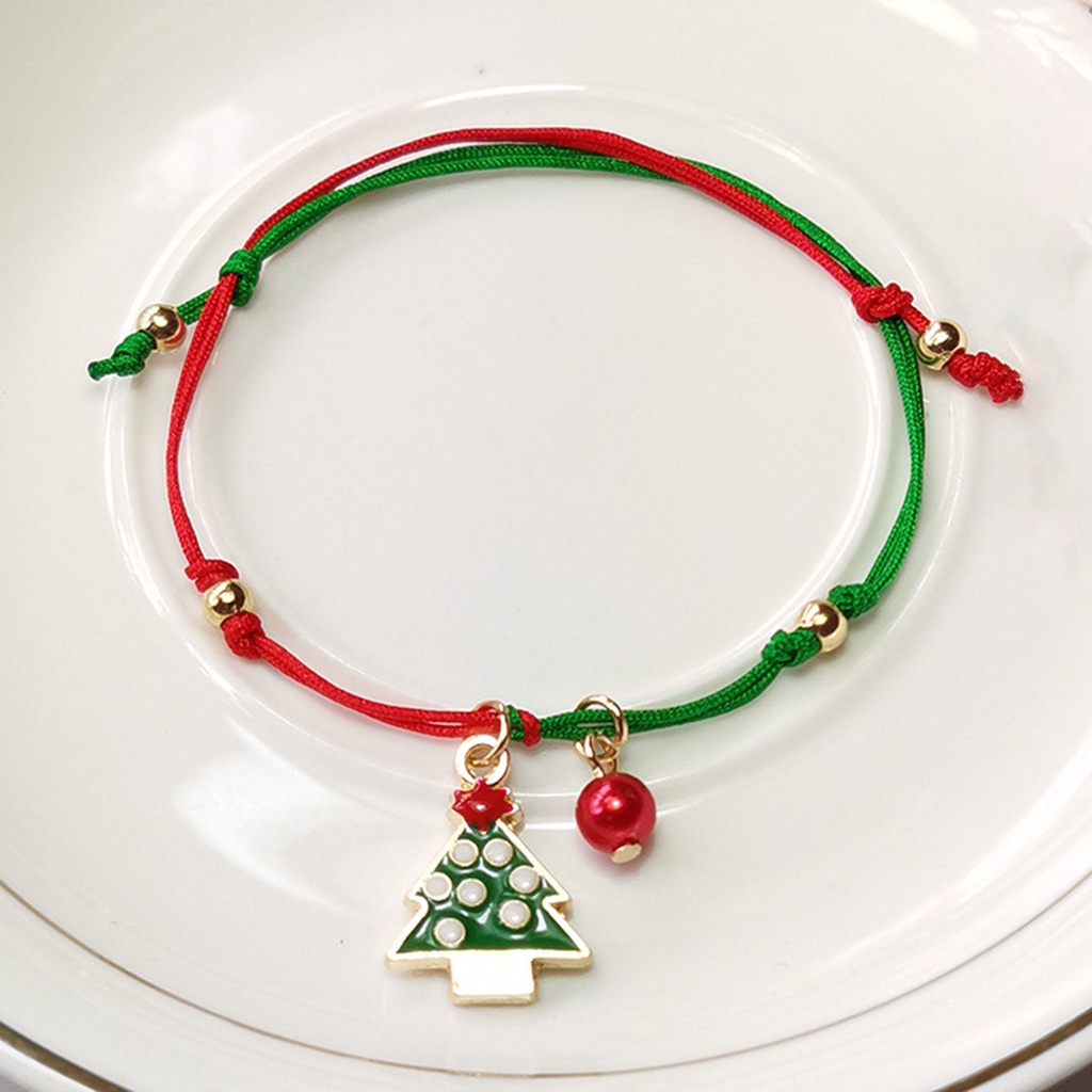 Hu Hu Hu Hu Hu Alat Bantu Pasang Kacamata♡ Gelang Rajut Tangan Desain Pohon Natal Santa Claus Rusa Snowflake Untuk Unisex