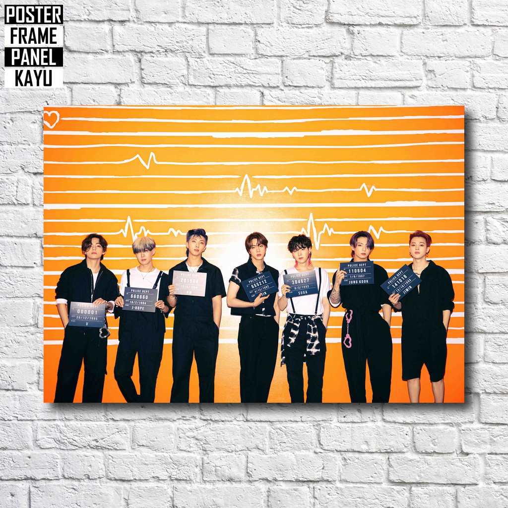 Poster BTS BUTTER Concept Photo Ver 2 Frame Kayu Solid A4 BTS77