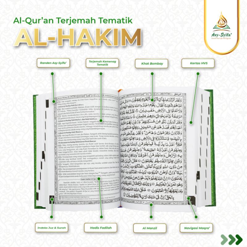 Al Quran Terjemahan Asy - Syifa' Al Hakim Ukuran A5 Bisa COD