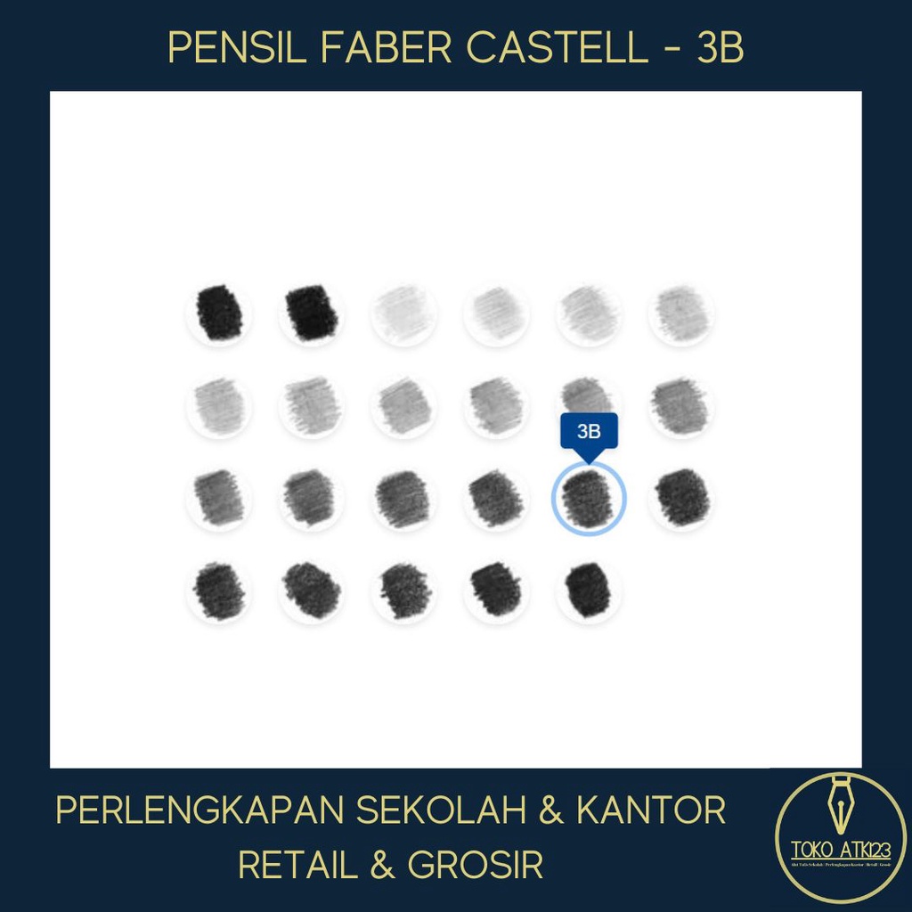 Pensil Faber Castell Original / Alat Tulis / Pensil Komputer / H, 2H, HB, 2B, 3B, 4B, 5B, 6B, 7B, 8B