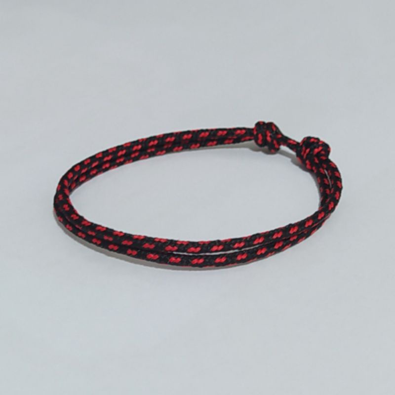 Gelang Tali Simple Prusik Tali Gunung Outdoor-Merah Hitam