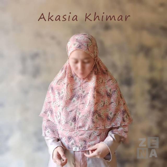 Khimar Instan Motif Tali Akasia Peach
