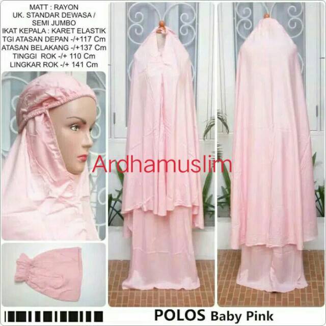 Mukena katun rayon polos warna jumbo K 02