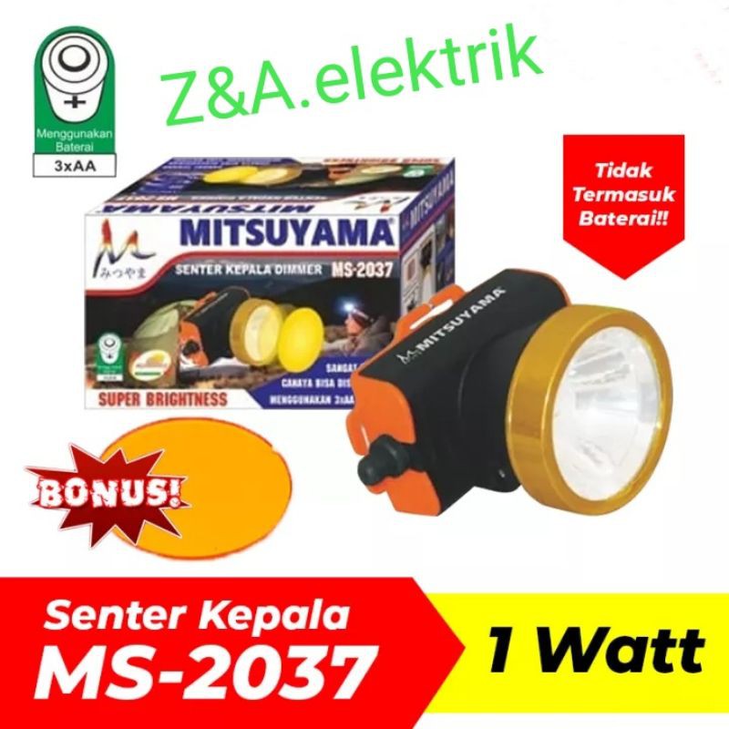 Senter Kepala MS-2037 Dimmer Batrai A2 MITSUYAMA