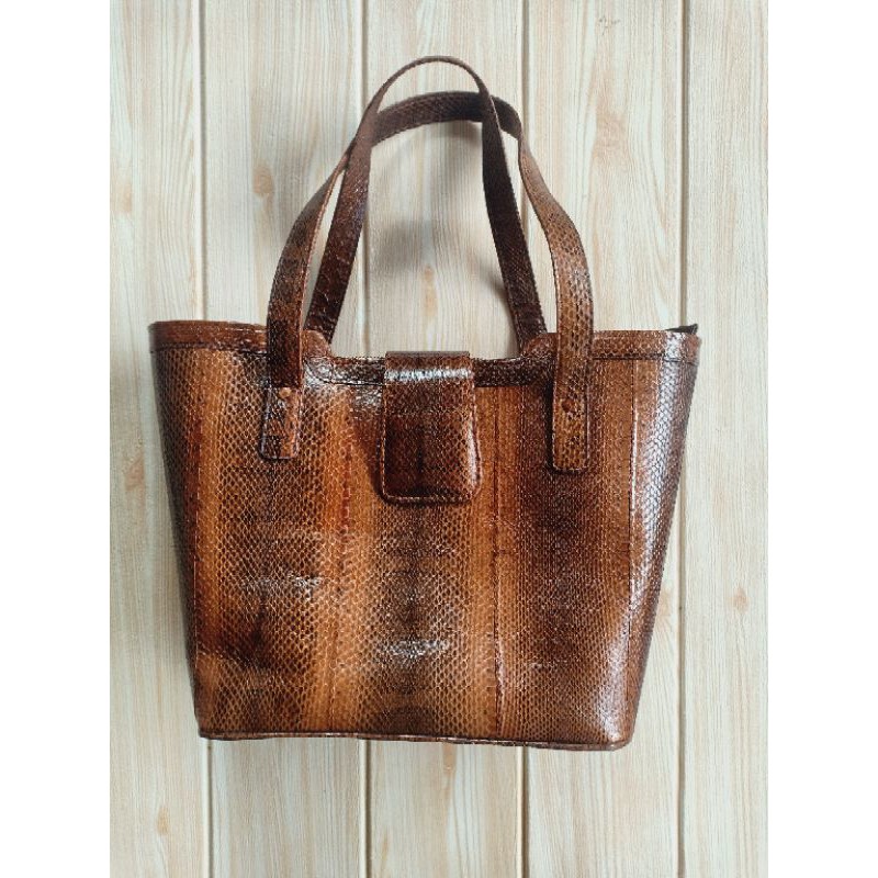 SALE tote bag kulit ular asli ,ular kadut