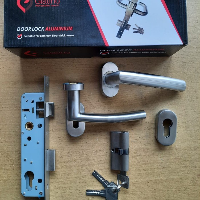 Kunci Pintu - Kunci Pintu Almunium Glatino Glt 201 / Lever Handle Pintu Almunium Ss