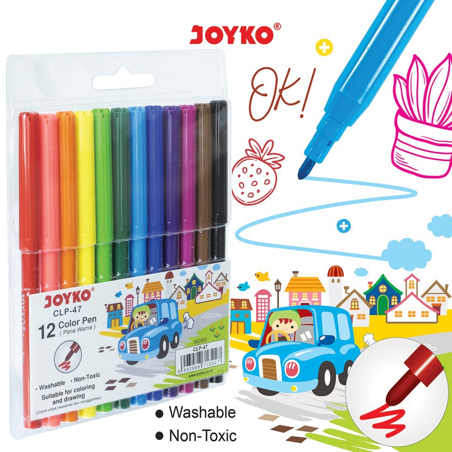 

Spidol Warna Color Pen Joyko CLP-47 Joyko 12 Warna