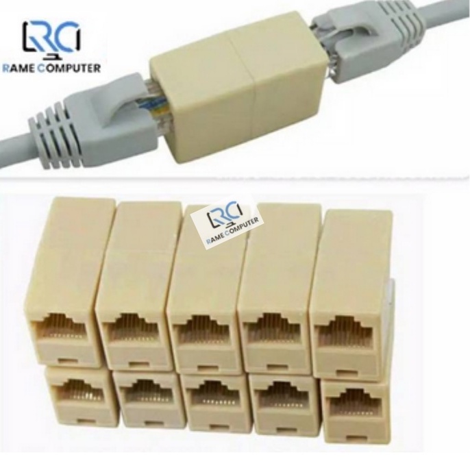 Barel RJ45 Single / Double Konektor Sambungan Kabel Jack Sambungan UTP LAN Jaringan Network