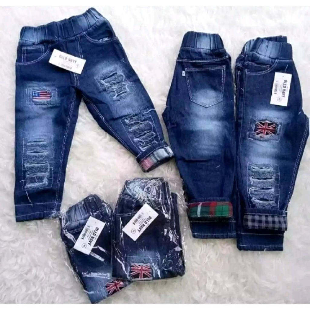 JEANS ANAK TERBARU/JEANS SOBEK STIK BALIK 1-9 TAHUN