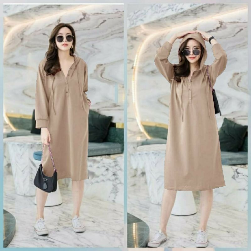 COD✔dress sweater hoddie wanita dress wilona fashion ed/pakaian wanita oversize dress/dress panjang 