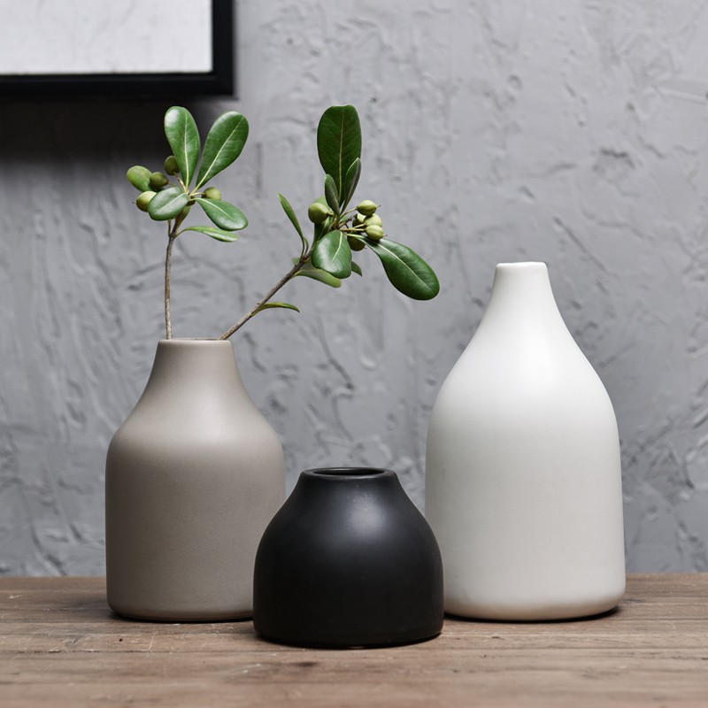 Gaya jepang sederhana hitam dan putih  keramik  merangkai 