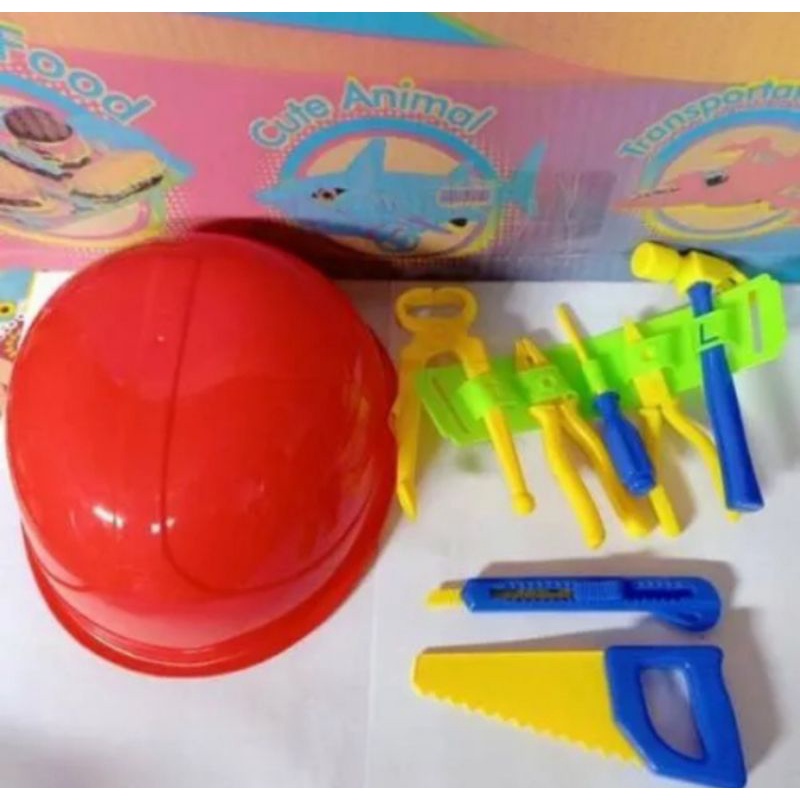 R. Toys Mainan Helm perkakas set terlaris bisa cod mainan anak edukasi toolset mainan anak laki laki