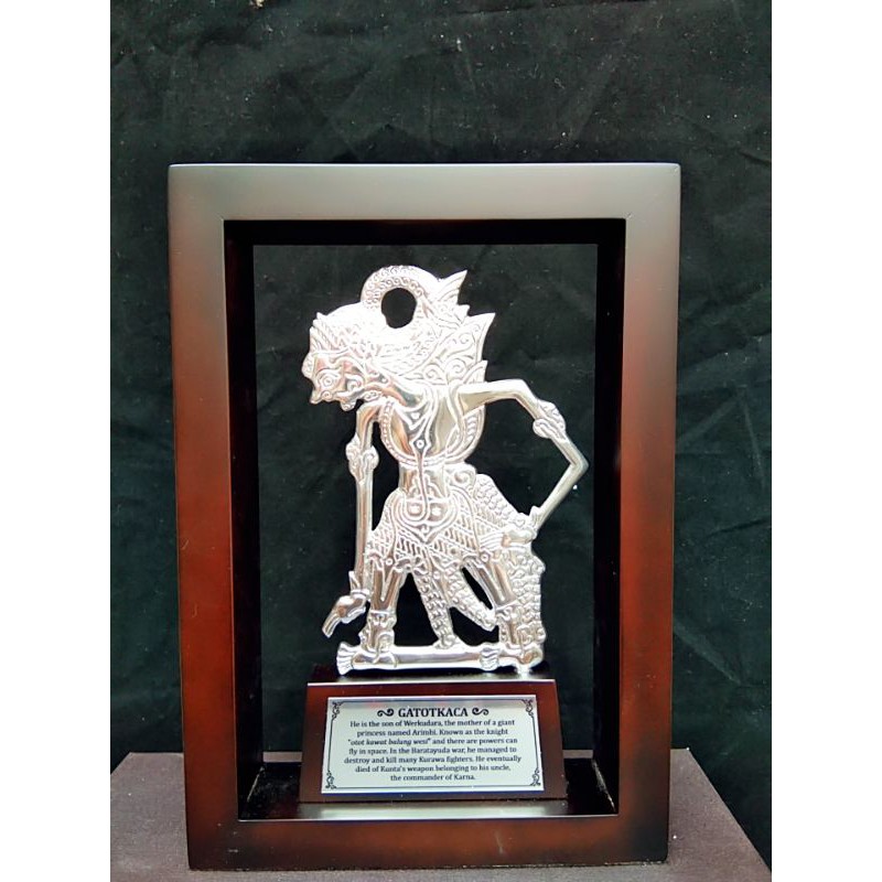 pajangan wayang Gatotkaca /plakat wayang Gatotkaca/cinderamata Wayang Gatotkaca / Souvenir Gatotkaca