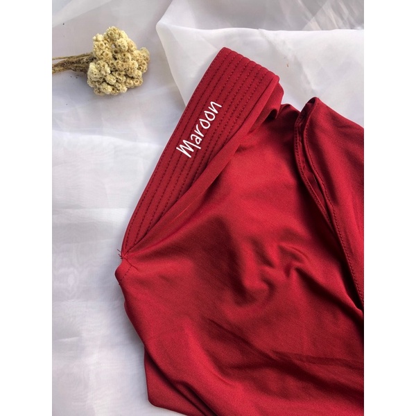 Bergo sport jersey High Quality menutup dada/Jilbab sport-Maroon