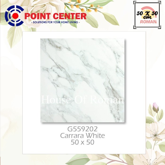 Jual termurah roman keramik 50 x 50 g559202 carrara white gol a