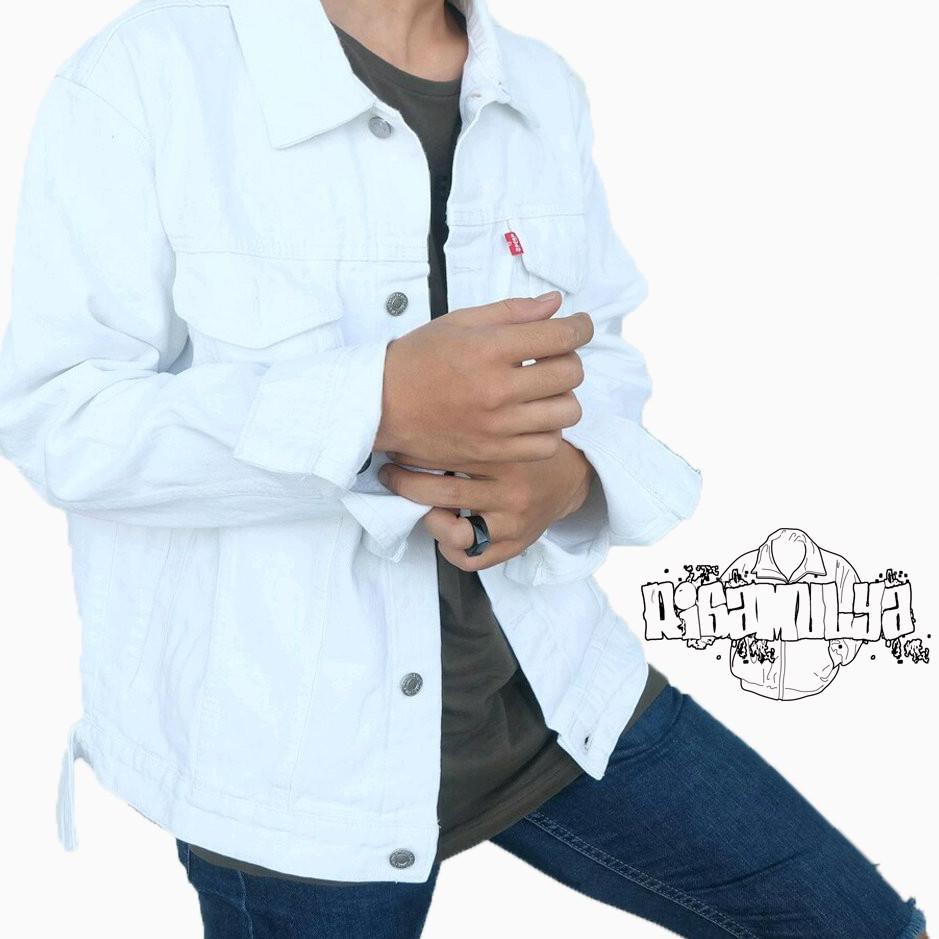 75 Model Jaket Jeans Warna Putih Gratis Terbaru