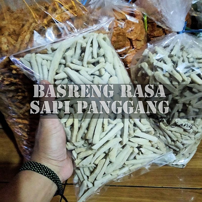 cemilan basreng kiloan baso goreng stik original renyah asin gurih 1kg-500gr sapi panggang