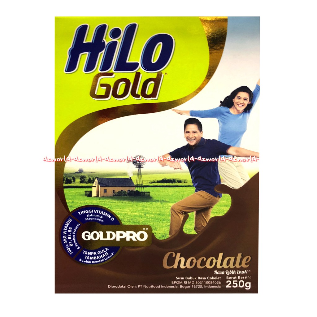 Hilo Gold Chocolate 250gr Susu Formula Susu Kalsium Tulang Rasa Coklat Susu Untuk Lansia