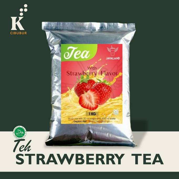 

[COD] Strawberry tea Bubuk Minuman kiloan Bubble Powder Drink Javaland 1kg [COD]
