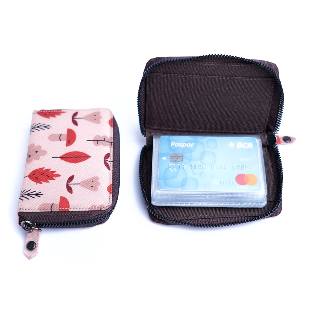 Dompet Card Holder Wallet Mini Resleting Tempat Kartu Atm Emas Antam 24 Slot