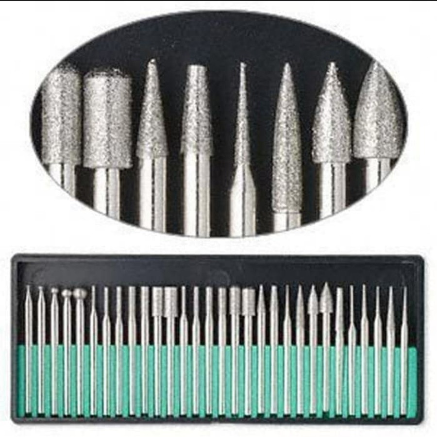 Mata Bor Tuner Set 30 in 1 Cuner 3mm Mini Drill Ukir Pahat Poles Grafir 30pcs 30in1 Grinder Gerinda