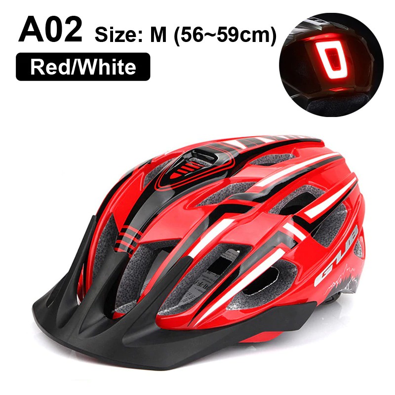 GUB Helm Sepeda Bicycle Road Bike Helmet EPS Foam LED Light - A02 - Red/Black