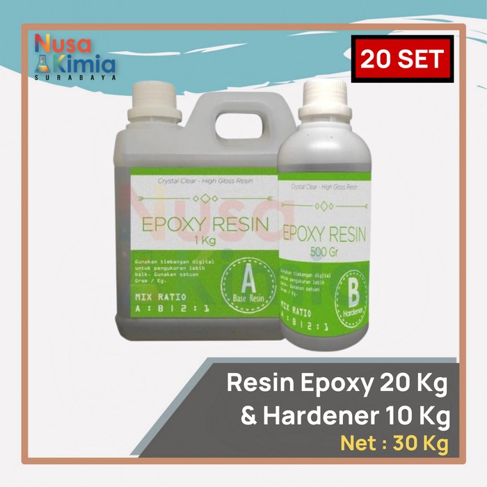 Paket Ekonomis Epoxy Resin Bening 20 Set (30 Kg)